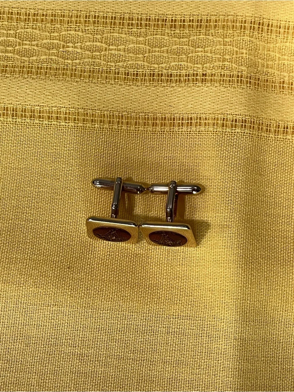 VTG 1950’s/1960’s SWANK Masonic Square & Compasses Cufflinks Red Enamel